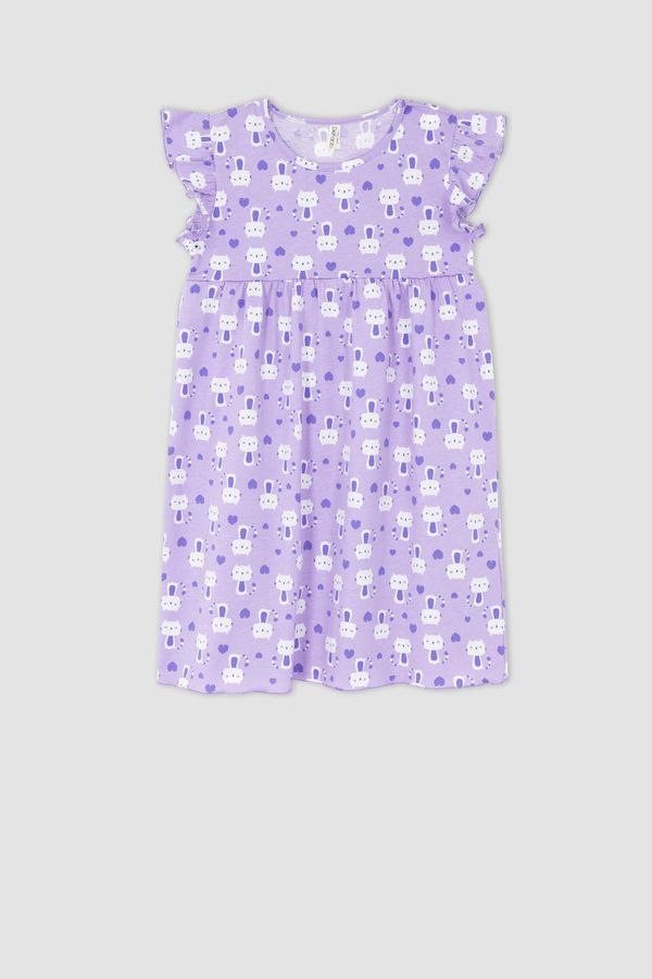 DEFACTO DEFACTO Girl Patterned Short Sleeve Nightgown