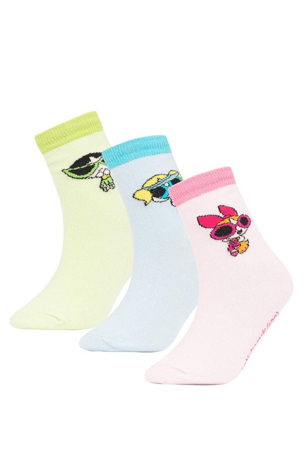DEFACTO DEFACTO Girl' PowerPuff Girls 3-pack Cotton Long Socks