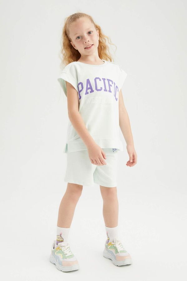 DEFACTO DEFACTO Girl Printed Sleeveless T-Shirt And Shorts Set