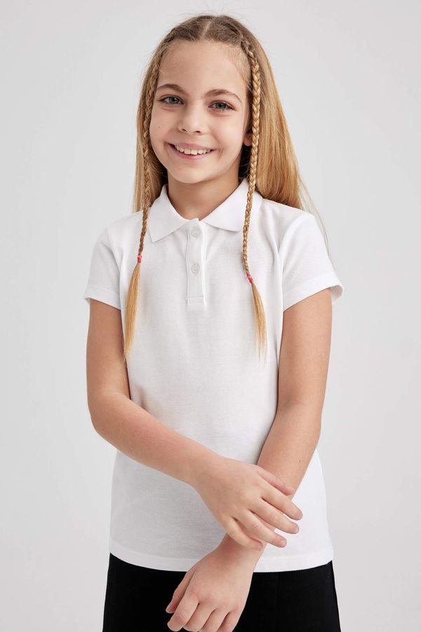 DEFACTO DEFACTO Girl Regular Fit Cotton Short Sleeve Polo T-Shirt