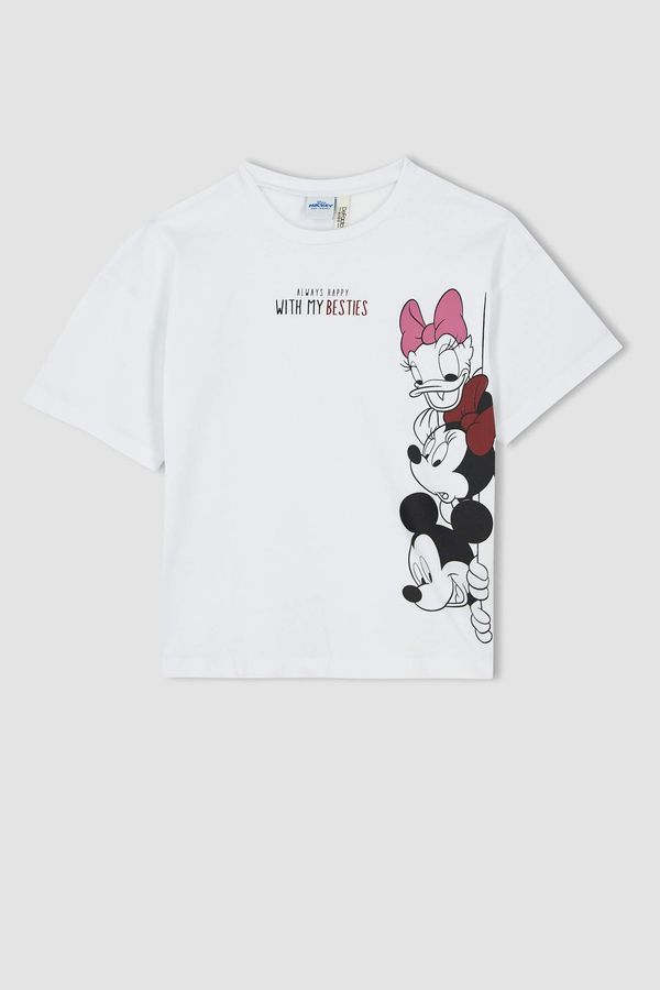 DEFACTO DEFACTO Girl Regular Fit Mickey & Minnie Mouse Print T-Shirt