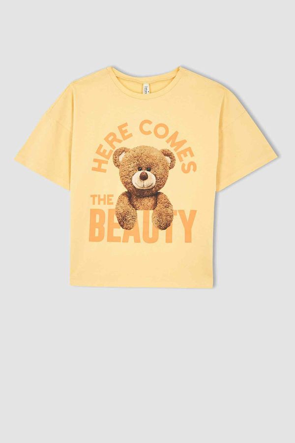 DEFACTO DEFACTO Girl Regular Fit Short Sleeve Bear Print T-Shirt