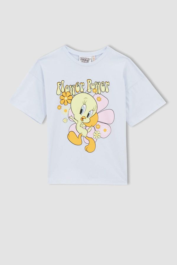 DEFACTO DEFACTO Girl Regular Fit Short Sleeve Looney Tunes Printed T-Shirt
