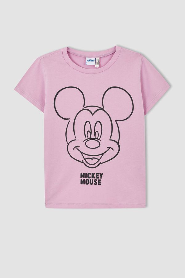 DEFACTO DEFACTO Girl Regular Fit Short Sleeve Mickey Mouse Print T-Shirt