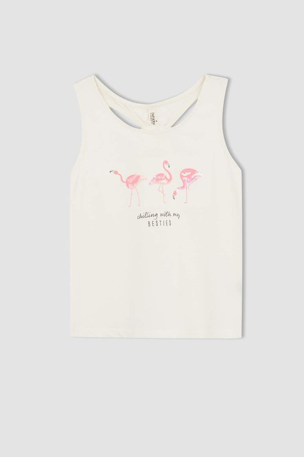 DEFACTO DEFACTO Girl Regular Fit Strappy Flamingo Print Vest