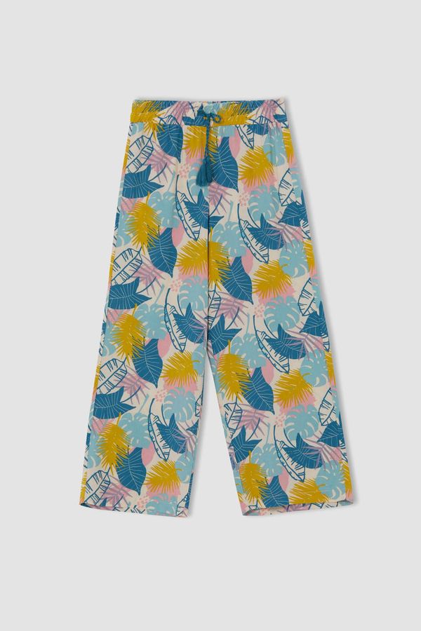 DEFACTO DEFACTO Girl Relaced Fit Patterned Trousers With Waist Tie