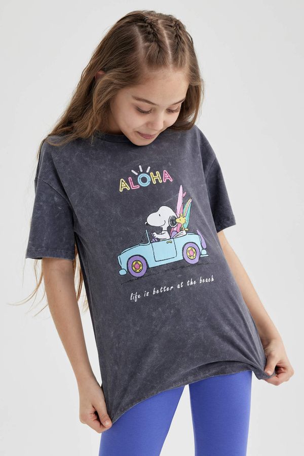 DEFACTO DEFACTO Girl Snoopy Licensed Oversize Fit Short Sleeve T-Shirt