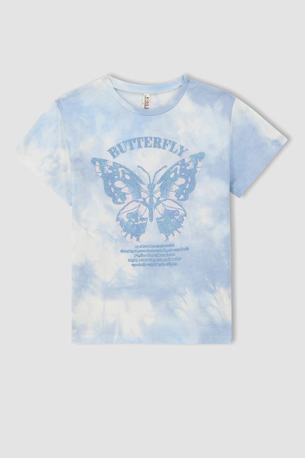 DEFACTO DEFACTO Girl Tie Dye Printed Short Sleeve T-Shirt