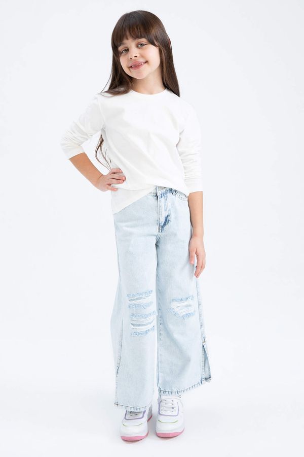 DEFACTO DEFACTO Girl Wide Leg Ripped Detailed Wide Leg Trousers