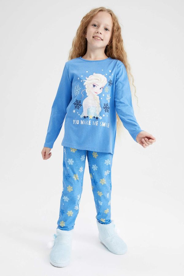 DEFACTO DEFACTO Girls Child Frozen Long Sleeve Combed Cotton Pajamas Set