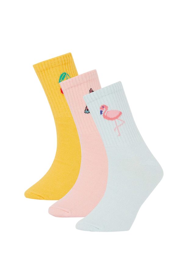 DEFACTO DEFACTO Girls' Cotton 3 Pack Long Socks