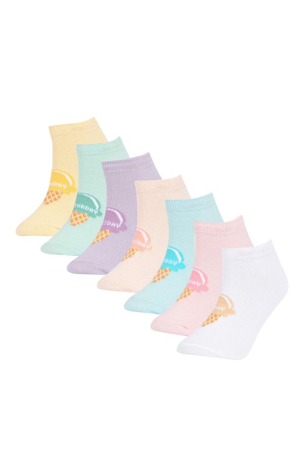 DEFACTO DEFACTO Girls' Cotton 7-Pack Short Socks