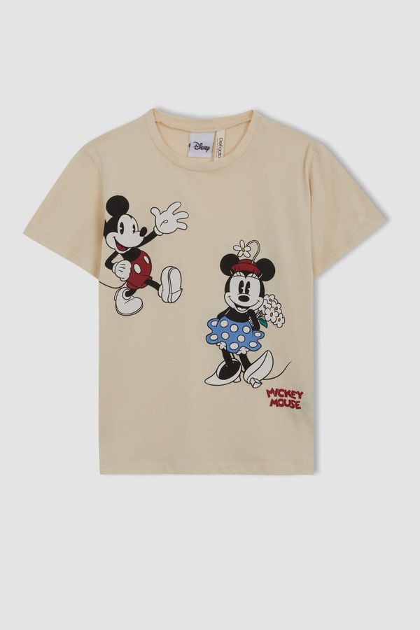 DEFACTO DEFACTO Girls Disney Mickey & Minnie Licensed Regular Fit Short Sleeve Cotton T-Shirt