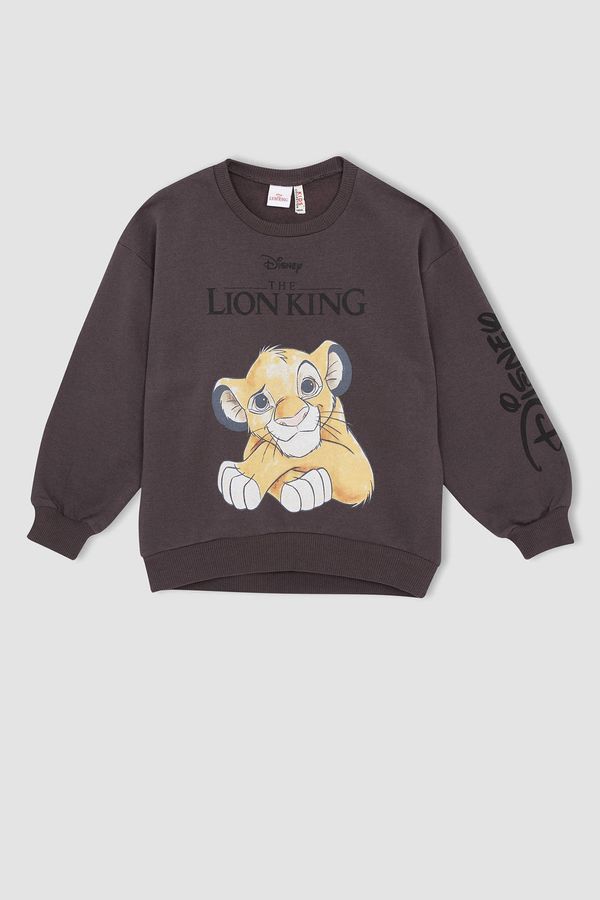 DEFACTO DEFACTO Girl's Lion King Licensed Crew Neck Soft Feather Sweatshirt
