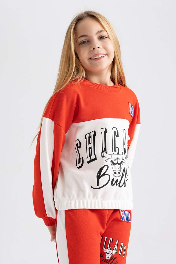 DEFACTO DEFACTO Girls NBA Chicago Bulls Relax Fit Sweatshirt