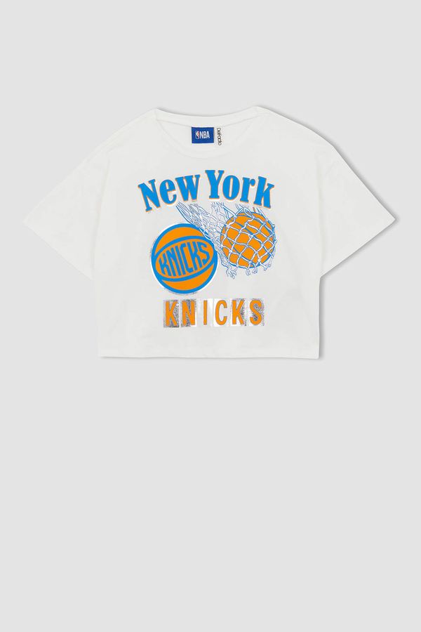 DEFACTO DEFACTO Girls NBA New York Knicks Short Sleeve Crop T-Shirt