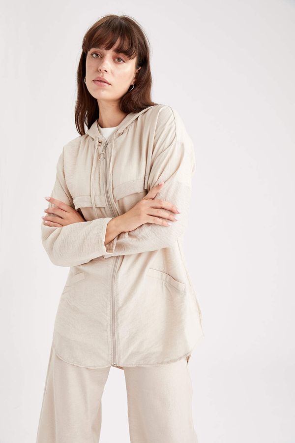 DEFACTO DEFACTO Hooded Zippered Relax Fit Tunic