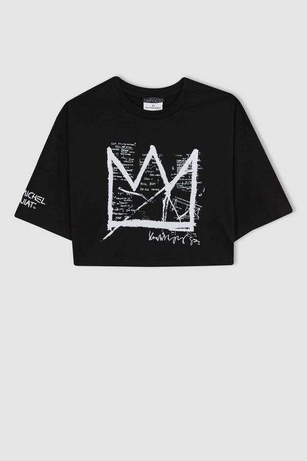 DEFACTO DEFACTO Jean Michel Basquiat Licensed Oversize Fit Crew Neck Printed T-Shirt