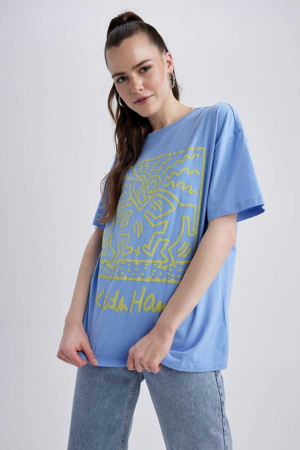 DEFACTO DEFACTO Keith Haring Oversize Fit Crew Neck Short Sleeve T-Shirt