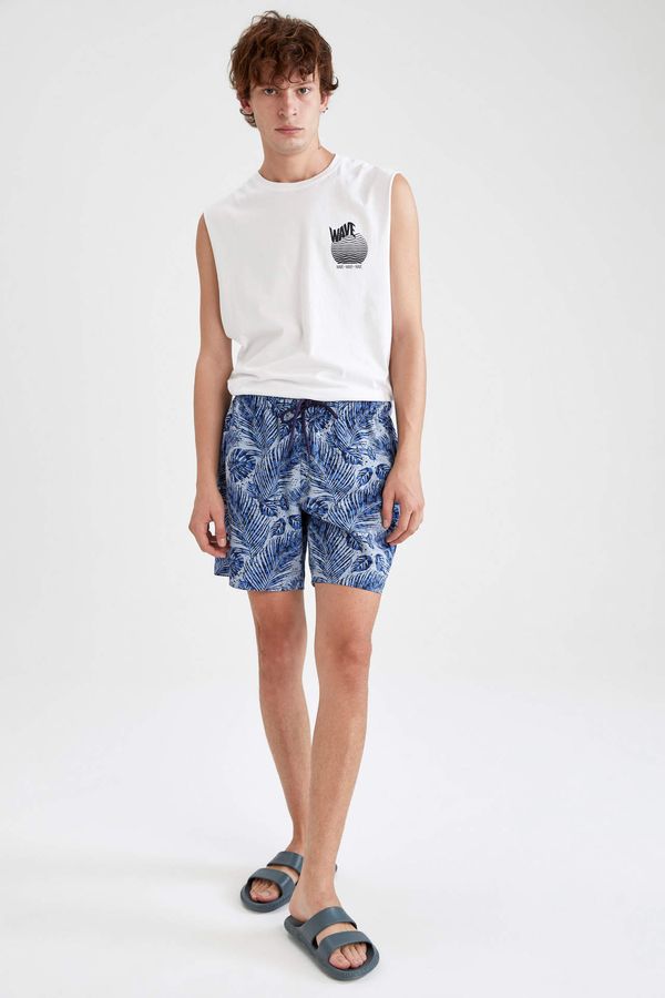 DEFACTO DEFACTO Leaf Patterned Tie Waist Swimming Shorts