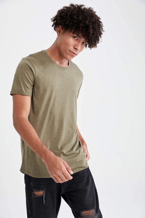 DEFACTO DEFACTO Long Fit Long Crew Neck Basic Cotton Combed T-Shirt