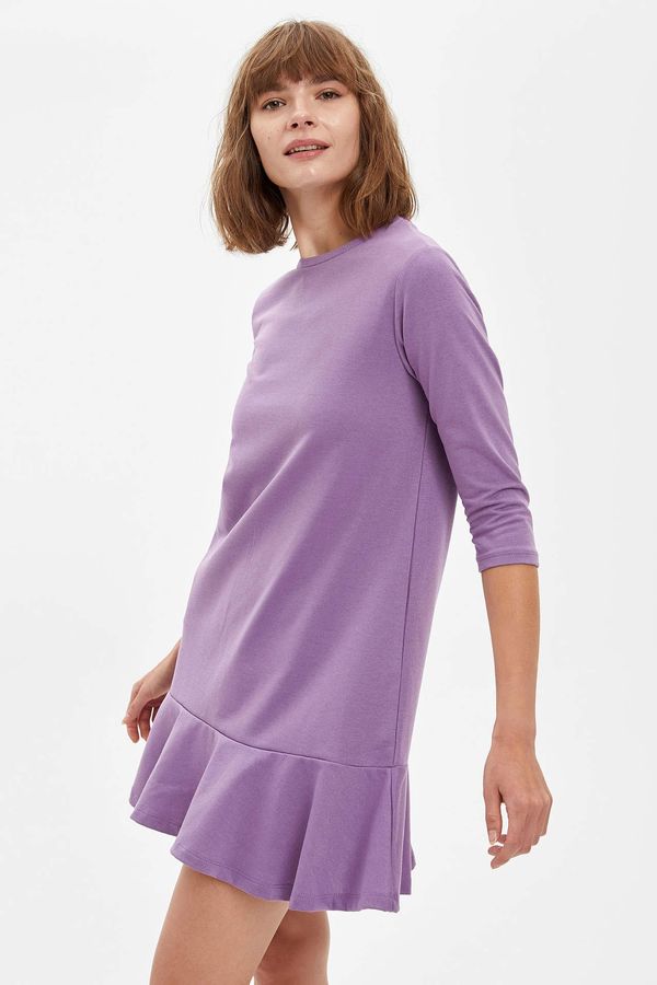 DEFACTO DEFACTO Long Sleeve Crew Neck Poplin Dress