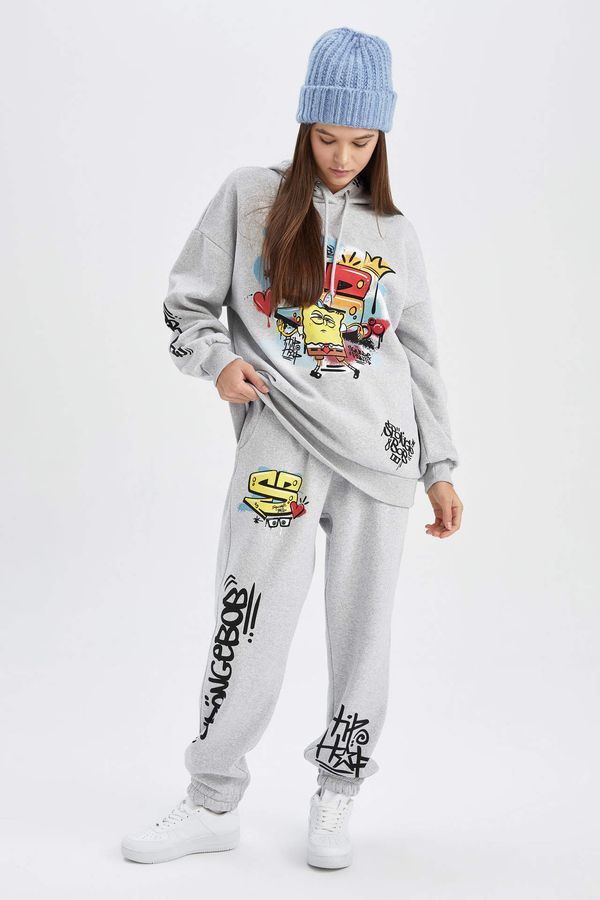 DEFACTO DEFACTO Loose Fit SpongeBob Licensed Thick Sweatshirt Fabric Trousers