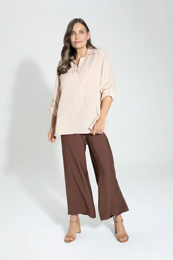 DEFACTO DEFACTO Loose Fit V-Neck Long Sleeve Long Sleeve Blouse