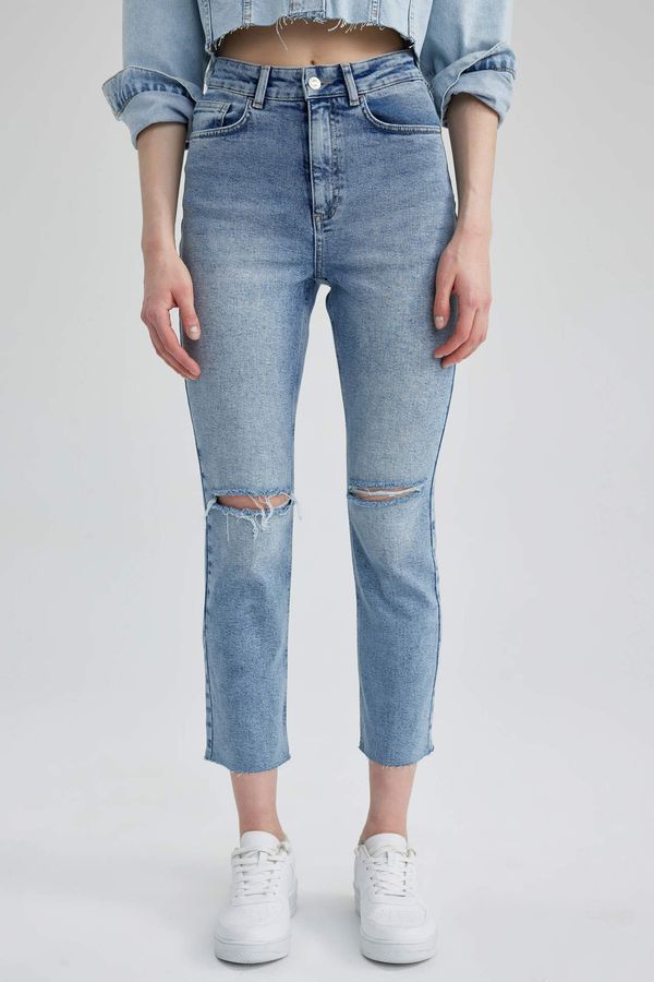 DEFACTO DEFACTO Mary Straght Fit Ripped Detailed Jean Trousers