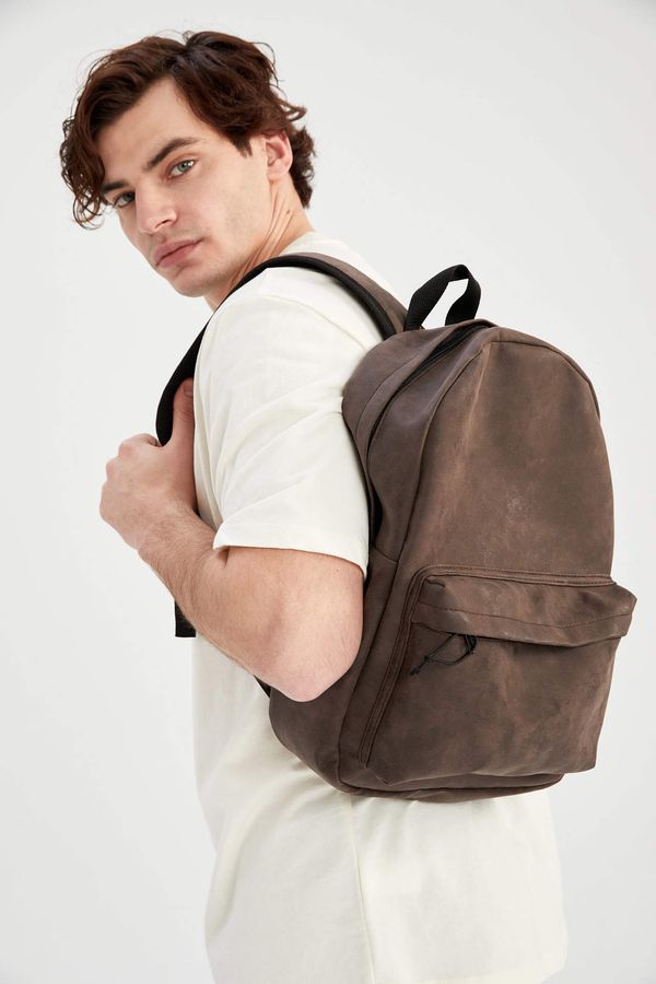 DEFACTO DEFACTO Men's Large Faux Leather Backpack