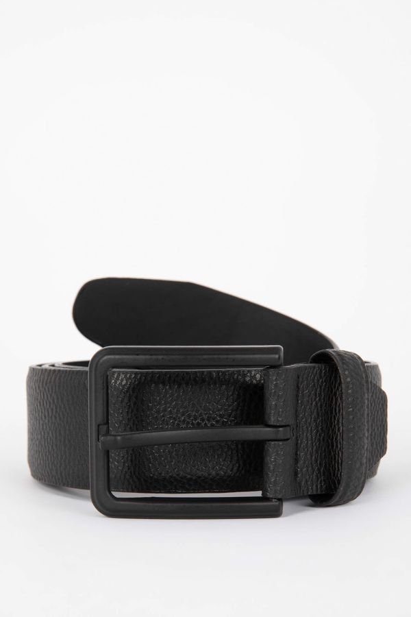 DEFACTO DEFACTO Men's Rectangle Buckle Faux Leather Classic Belt