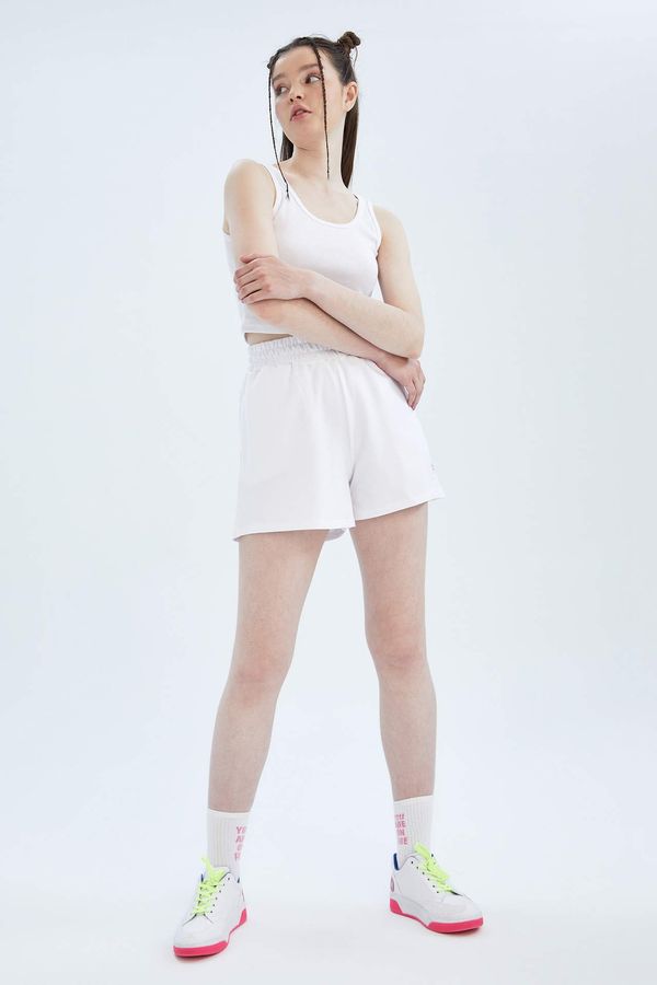 DEFACTO DEFACTO Minimal Slogan Print Mini Shorts