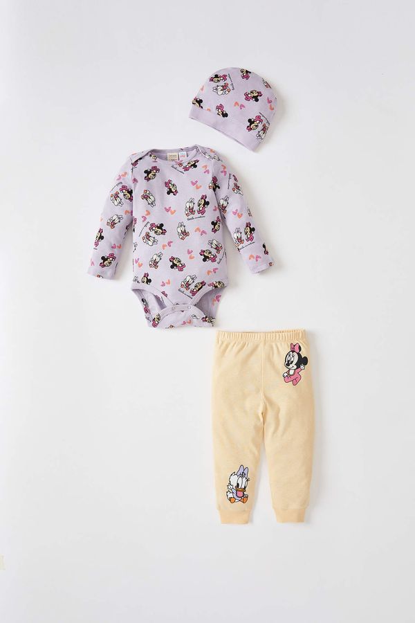 DEFACTO DEFACTO Minnie Mouse Licenced Long Sleeve Newborn Sleepsuit & Joggers Set