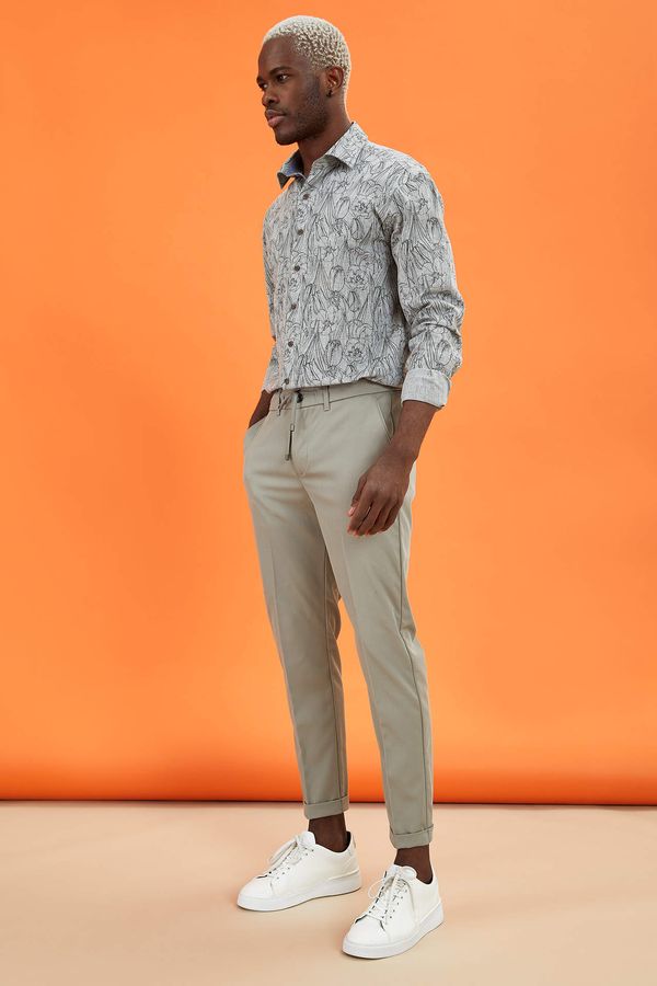 DEFACTO DEFACTO Modern Fit Linen Blend Floral Patterned Long Sleeve Shirt