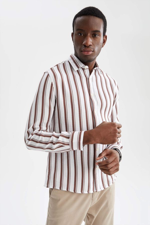 DEFACTO DEFACTO Modern Fit Long Sleeve Striped Shirt