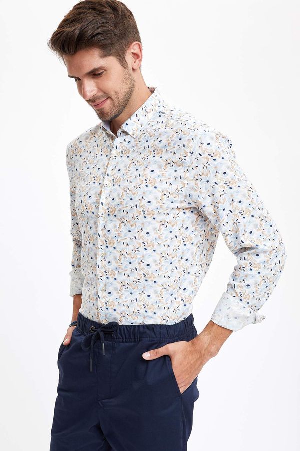 DEFACTO DEFACTO Modern Fit Patterned Long Sleeve Shirt