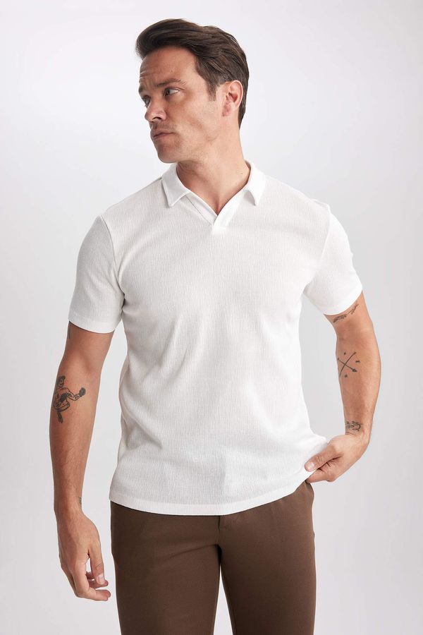 DEFACTO DEFACTO Modern Fit Polo Neck Basic Short Sleeve T-Shirt