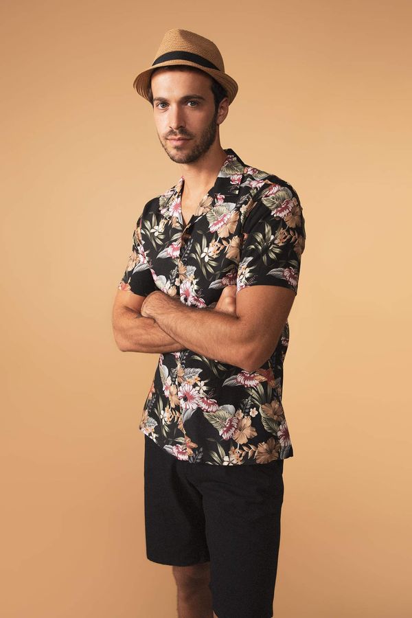 DEFACTO DEFACTO Modern Fit Short Sleeve Floral Print Shirt