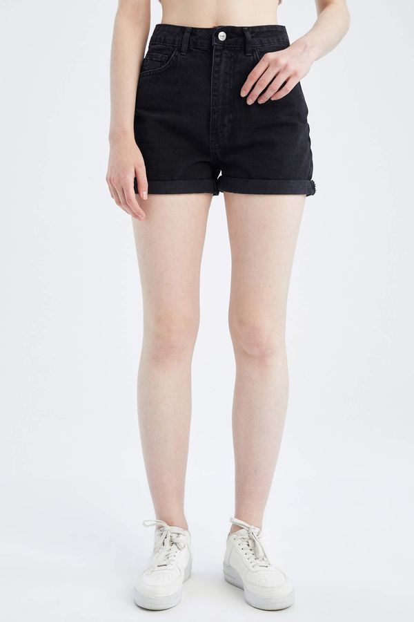 DEFACTO DEFACTO Mom Fit High Waisted Mini Jean Short