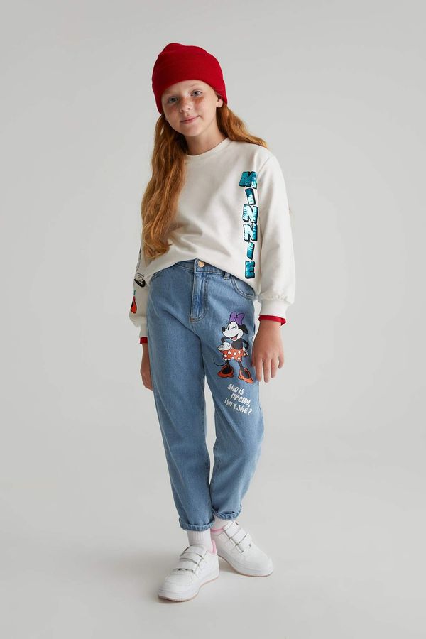 DEFACTO DEFACTO Mom Fit Mickey & Minnie Licensed Jean Trousers