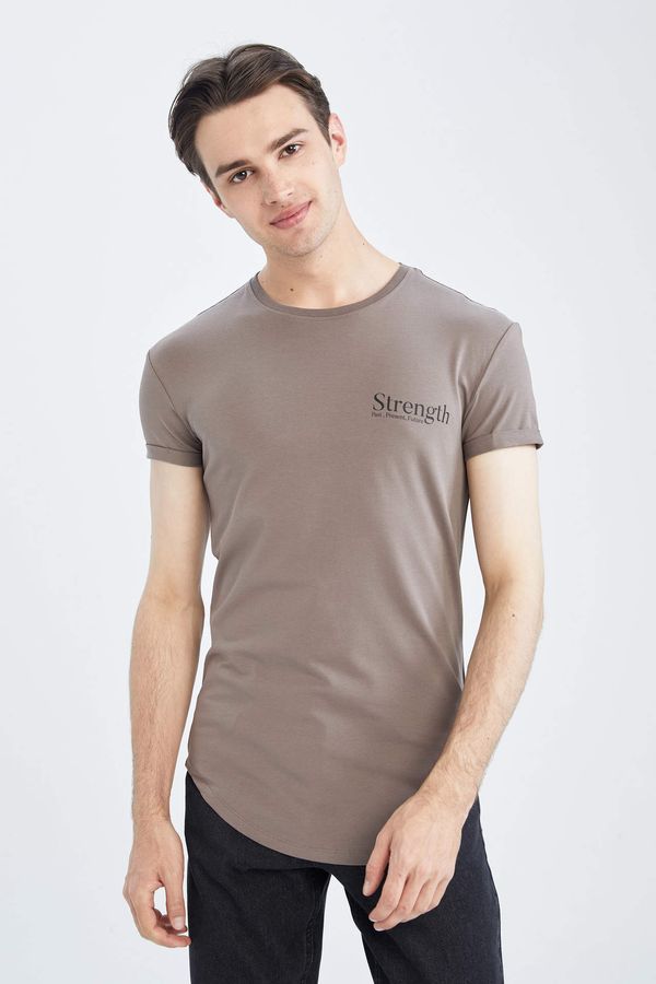 DEFACTO DEFACTO Muscle Fit Short Sleeve Back Slogan Print T-Shirt