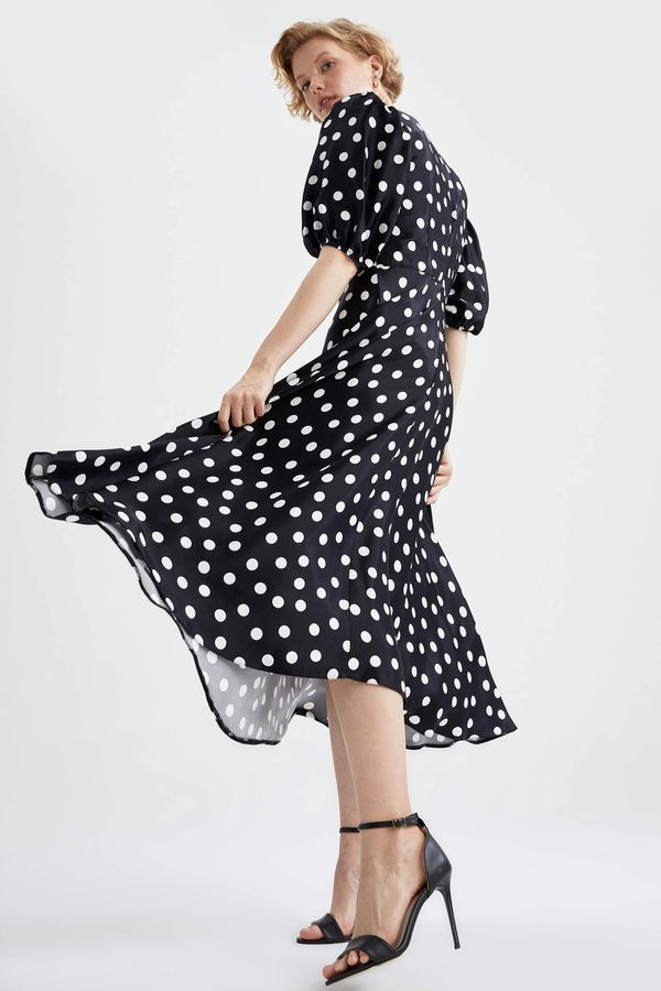 DEFACTO DEFACTO Nihan Peker Design Polka Dot Patterned Midi Dress