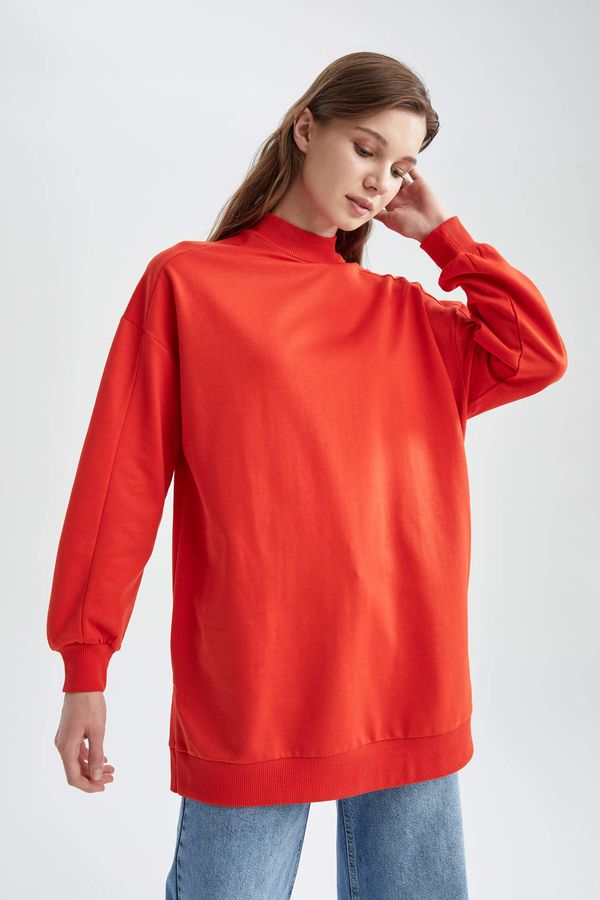 DEFACTO DEFACTO Oversize Fit Basic Half Turtleneck Sweatshirt Tunic