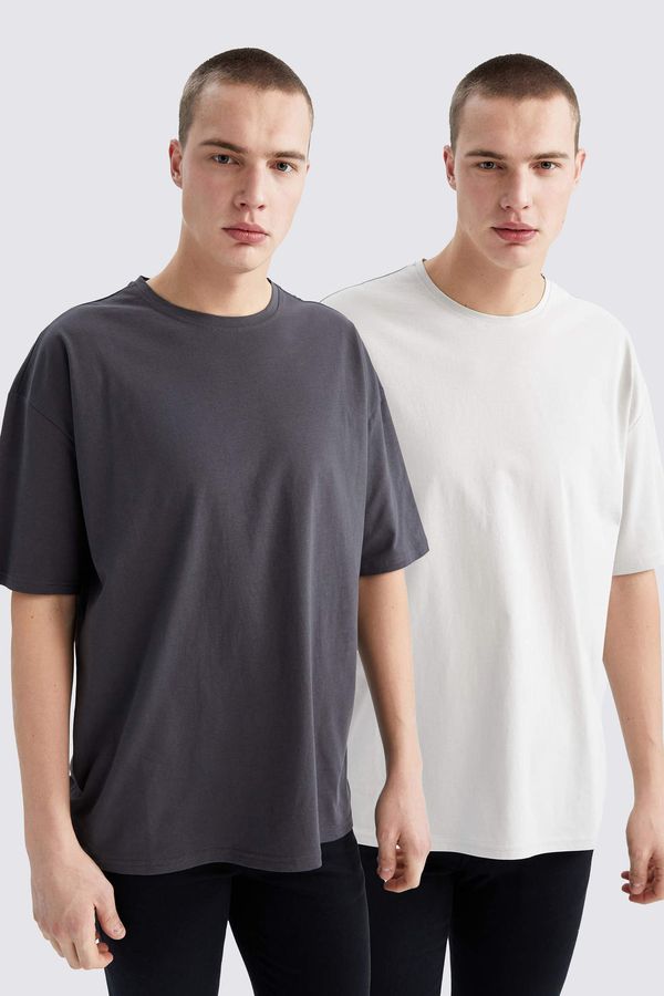 DEFACTO DEFACTO Oversize Fit Crew Neck Basic Short Sleeve 2-Pack Cotton Combed T-Shirt