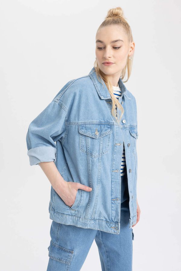 DEFACTO DEFACTO Oversize Fit Pocket Jean Jacket