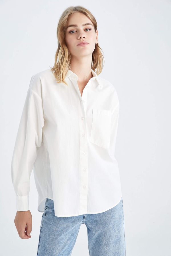 DEFACTO DEFACTO Oversize Fit Poplin Long Sleeve Shirt