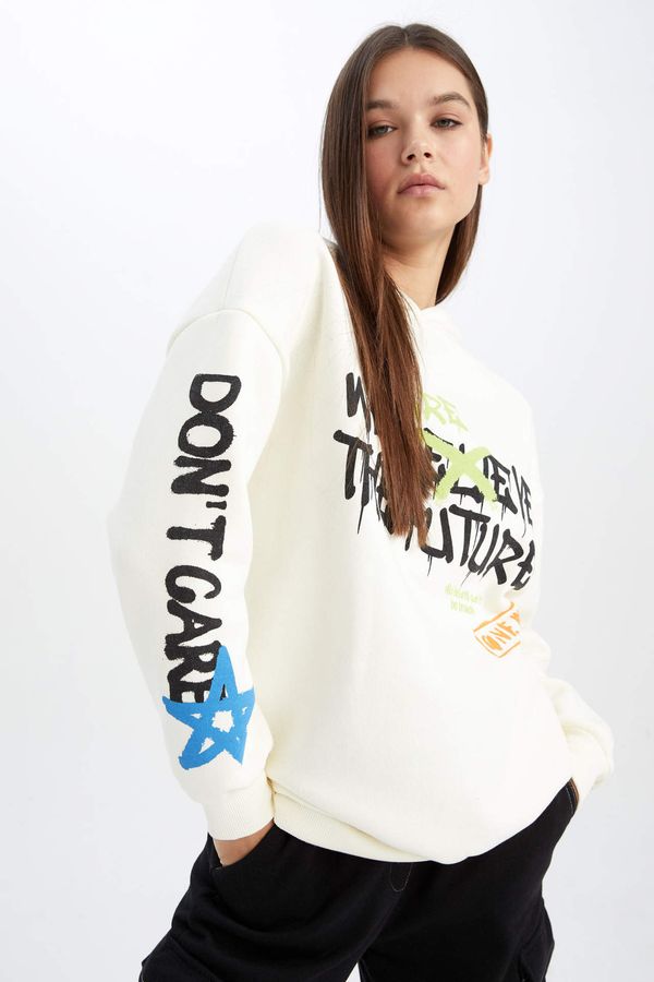 DEFACTO DEFACTO Oversize Fit Printed Sweatshirt