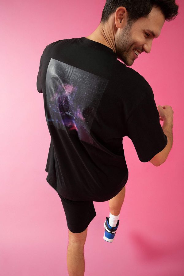DEFACTO DEFACTO Oversize Fit Short Sleeve Minimal Logo Print T-Shirt