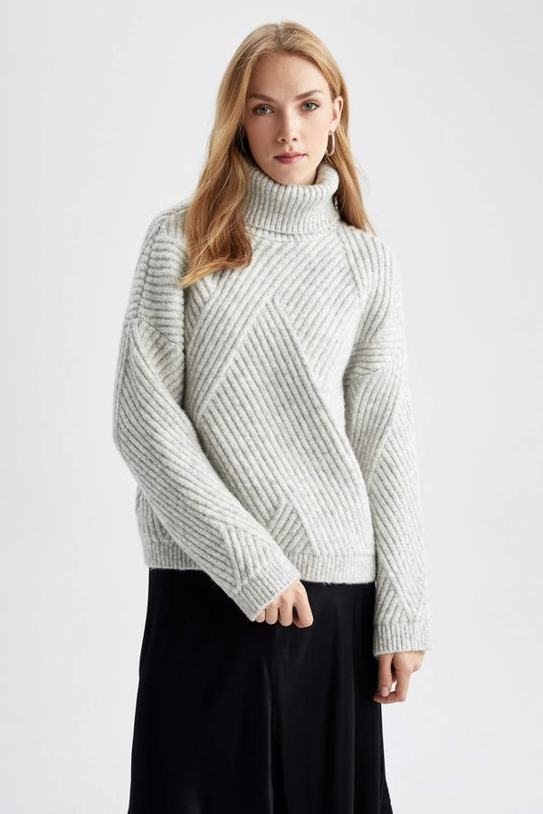 DEFACTO DEFACTO Oversize Fit Turtleneck Pullover