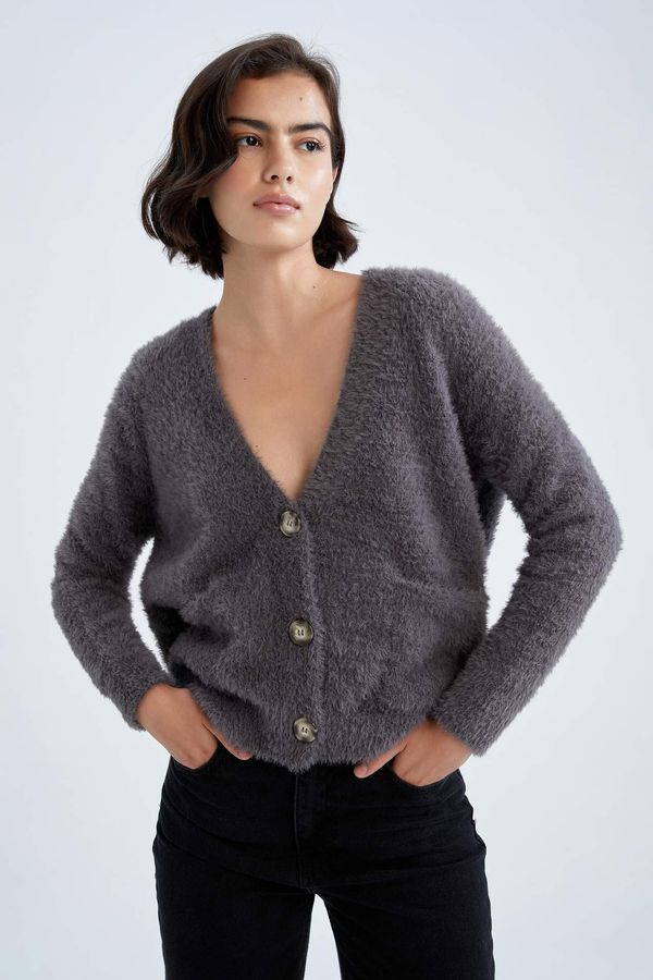 DEFACTO DEFACTO Oversize Fit V-Neck Cardigan